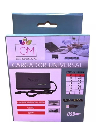 Cargador Universal Notebook Laptop Puntas Intercambiables