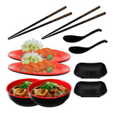 Kit Comida Japonesa Tigelas, Travessa, Hashi, Colher E Molh