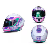 Casco Integral Moto Edge Hexa Rosa Certificado Motos.shop