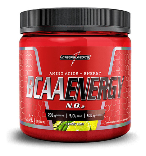 Bcaa Energy No2 Em Pó 240g Morango Com Limão