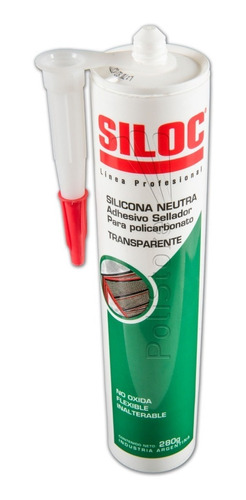 Sellador Silicona Neutra Transparente Siloc Profesional 280g