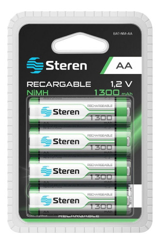 Pila Batería Recargable A A (doble A) 1300mah Steren