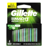 Gillette Repuesto Mach 3 Sensitive X4 U.