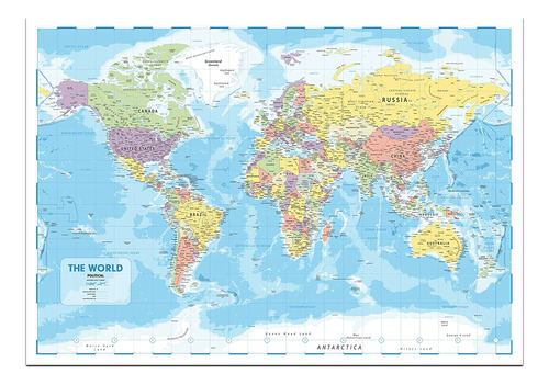 Mapa Mundial Hambli Para Pared, 37 X 26, Mapa Grande Del Mun