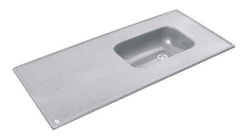 Durafort Mesada Cocina C/pileta Integral Gris Claro 140x60cm