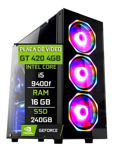 Pc Gamer Fácil Intel Core I5 9400f 16gb Gt 420 4gb Ssd 240gb