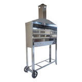 Carrinho Churrasco Assar Espetinho Coifa Inox 2 Grelhas 72cm