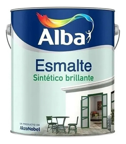 Esmalte Standard Sintetico Blanco Brillante 1 Lts Alba Mm