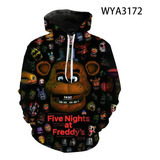 Jg Niños Cool Fnaf Casual Moda 3d Sudaderas Con Capucha