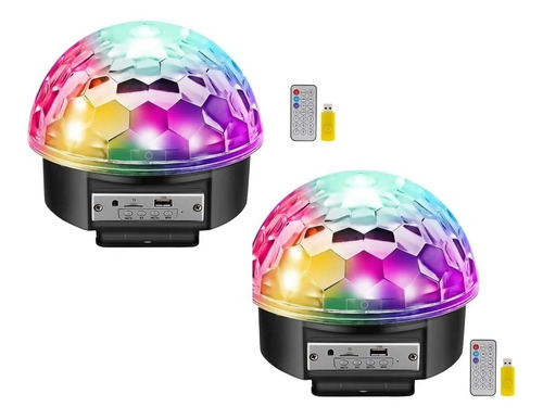 Pack X 2 Bola Disco Rítmica Luces De Fiesta Carrete 