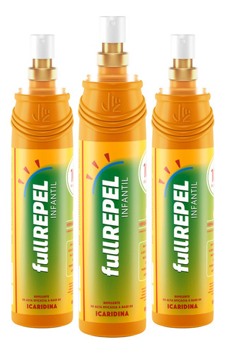 Repelente Icaridina Infantil Kit Com 3 Fullrepel Spray 100ml