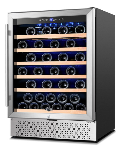 Tylza Refrigerador De Vino De 24 Pulgadas, 51 Botellas, Refr