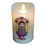 Virgen Guadalupe  Vela  Led Luz Decoración Movimiento  Real 
