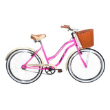 Bicicleta  De Passeio Ntz Bikes Vintage Retro Aro 26 M 1v Freios V-brakes Cor Rosa Com Descanso Lateral