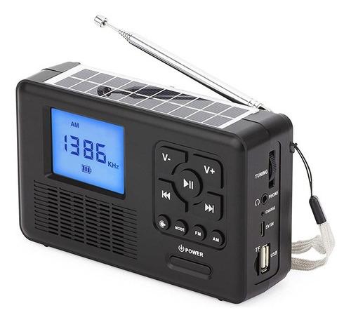 Rádio Portátil Mini Dab/fm Solar Hand Crank Radio-b