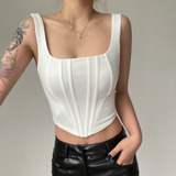 Crop Tops Sin Mangas, Camiseta Corta, 2023, Casual, Para Muj