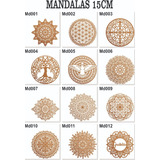 Conjunto De 10 Mini Mandalas 15 Cm Mdf Cru