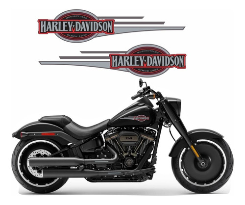 Adesivo Tanque Harley Davidson Custom Adt31 Cor Preto E Cinza
