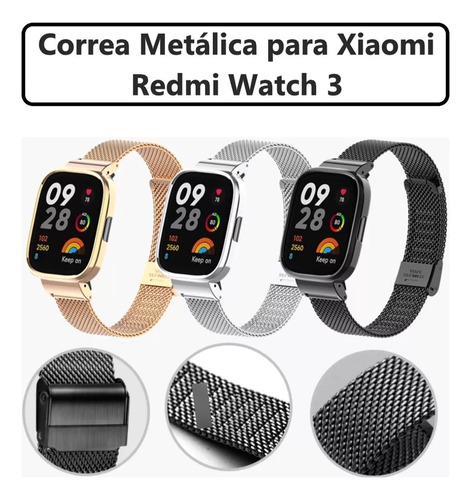 Alça De Metal + Capa De Silicone Para Xiaomi Redmi Watch 3