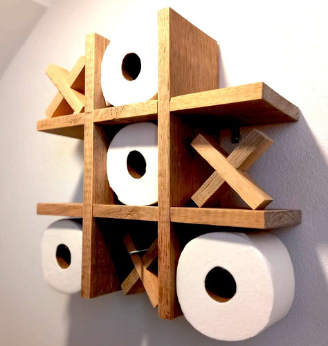 Porta Rollo Papel De Baño Gato Tic Tac Toe