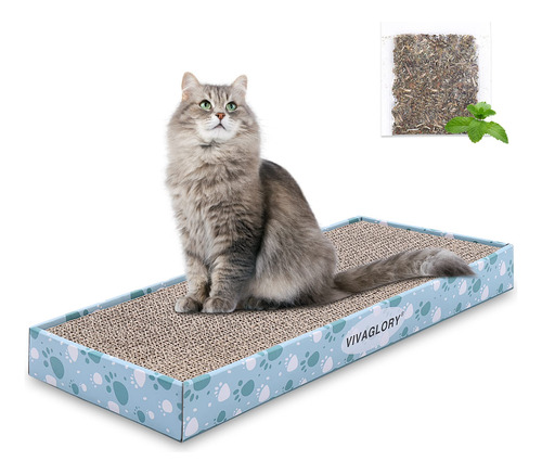 Vivaglory Rascador De Gatos De Cartn Con Caja, Almohadilla R