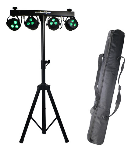 Dj Stand 4 Luces Rgbw 4 En 1 Par 64 Dmx Pedestal Luz Msi