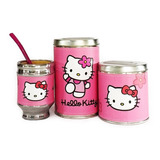 Combo Mate Aluminio Madera Yerbera Azucarera Hello Kitty