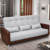 Sofá-cama 2,00 M  3 Lugares Luxury - Linho Cores Cor Linho Cinza/whisky