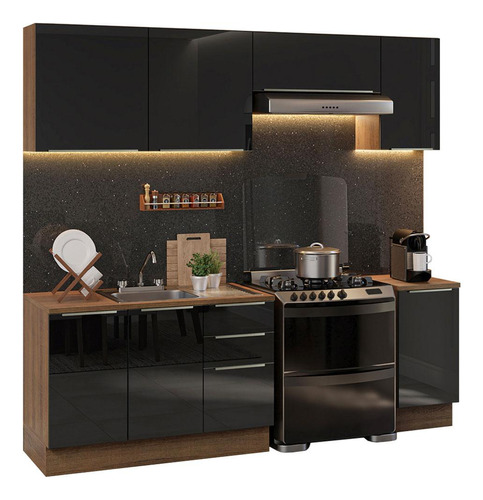 Cocina Integral Luna Lux Madesa Con Acessorios 240cm Mn