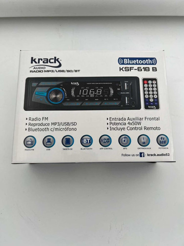 Krack Audio Estéreo 1 Din Ksf-618 B