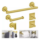 Porta Papel Higienico Inox Adesivo 5pcs Kit Banheiro Lavabo