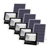 Kit 5 Refletor Led Placa Solar 400w Prova D'agua Branco Frio