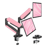 Soporte De Monitor Doble De 17 A 32 Color Rosa