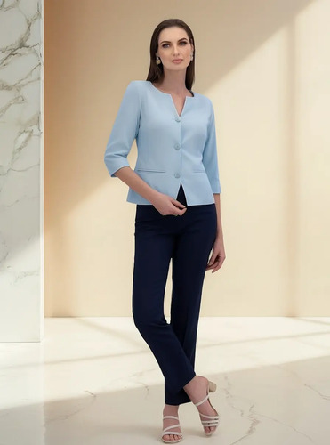 Karla D Liz T011398 Conjunto 2 Piezas Sastre Mujer Azul