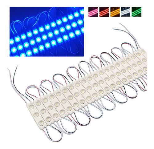 20 Modulos 3 Led 2835 Encapsulado Con Lupa 12v Ip65 Colores