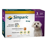 Antipulgas Simparic 10mg - Cães De 2,6 A 5kg - 3 Comprimidos