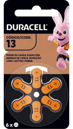 Pilha Duracell Auditiva 13 C/ 6 Unidades