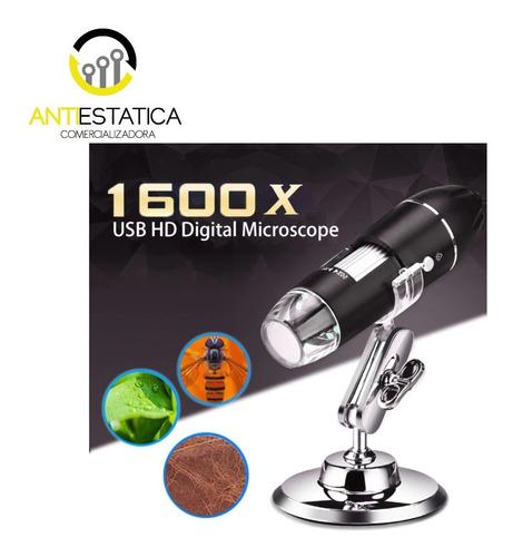 Microscopio Usb 1000x Luz Led De 8 Regulable Pc
