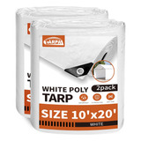 Lona Blanca Impermeable De 10x20 7.5 Mil (paquete De 2)...