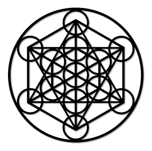 Aplique Parede Mandala Cubo Metatron  30cm Geometria Sagrada