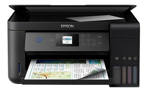 Impresora A Color Multifunción Epson Ecotank L4160 Con Wifi Negra 110v/220v