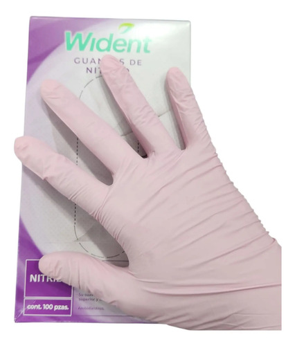 Guante Nitrilo Rosa Wident 100pz | Meses sin interés