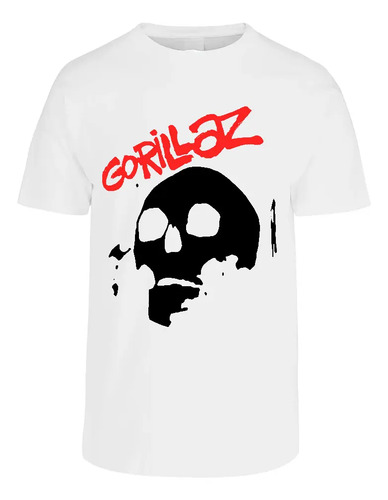 Playera Camiseta Banda Gorillaz Calavera Esqueleto Skull Mod