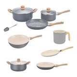 Set Granito Hudson 11pz Ceramica Crema Jarr Wok Panq Sarten