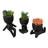 Set De 3 Plantas Artificiales Pequeñas Para Plantas Suculent