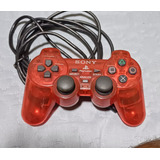 Controle Original Vermelho Translúcido De Playstation 2