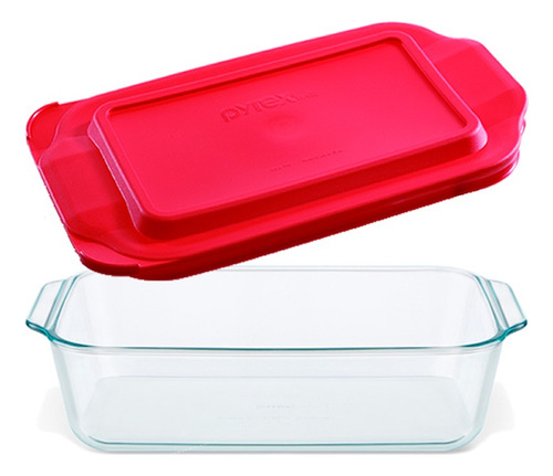 Fuente Rectangular Profunda Linea Nueva 3 L Pyrex Con Tapa