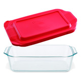 Fuente Rectangular Profunda Linea Nueva 3 L Pyrex Con Tapa