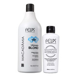 Felps Macadâmia Ultimate Blond Selagem Térmica 1 Litro + Shampoo Brinde