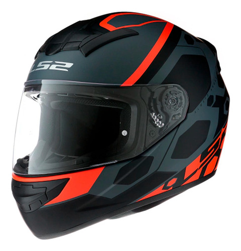 Casco Moto Integral Ls2 Ff 352 Mein Negro Naranja Um